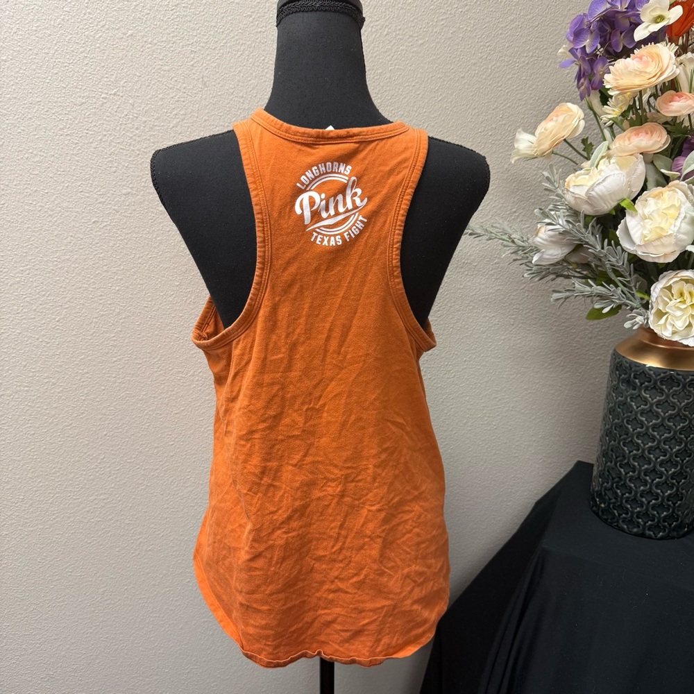 PINK Victoria’s Secret UT Burnt Orange Tank L | College Game Day Graphic Top - Picture 3 of 8